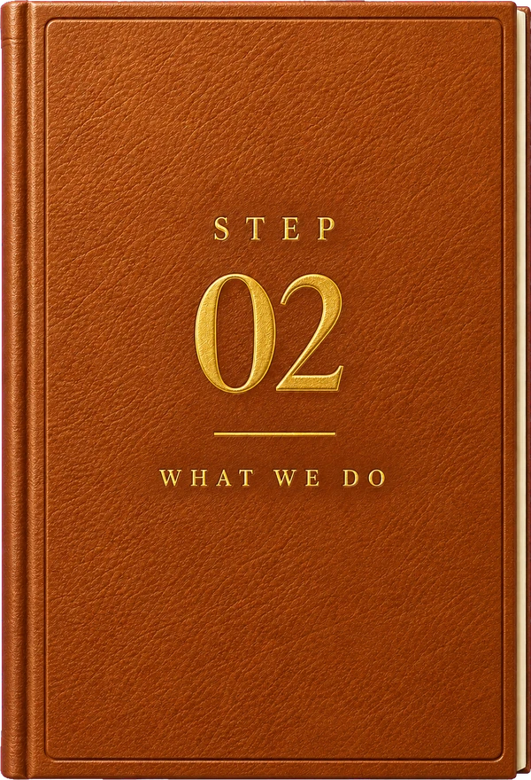 Step 02, What we do. Open the book.